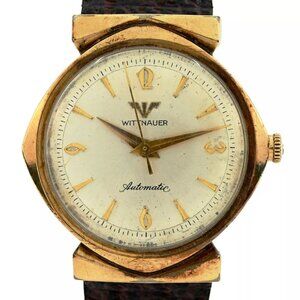 Vintage 1950's Wittnauer 33mm Automatic 10k Gold Filled Tool 1100 Unique Watch!